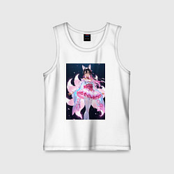 Майка детская хлопок Лиса танцует в платье, цвет: белый