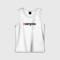 Майка детская хлопок Champion, цвет: белый