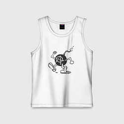 Майка детская хлопок Bomb anarchy, цвет: белый