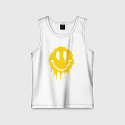 Майка детская хлопок Dripping smile, цвет: белый