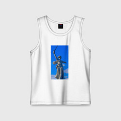 Майка детская хлопок Родина мать статуя, цвет: белый