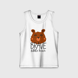 Майка детская хлопок Храбрый маленький мишка, цвет: белый