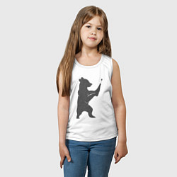 Майка детская хлопок Мишка с шампанским, цвет: белый — фото 2