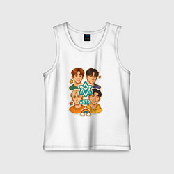 Майка детская хлопок Astro в виде стикеров, цвет: белый