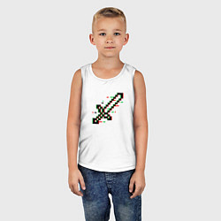 Майка детская хлопок Меч из майнкрафта, цвет: белый — фото 2