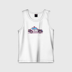 Майка детская хлопок Police car, цвет: белый