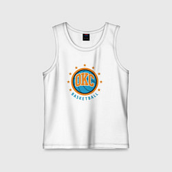 Майка детская хлопок OKC basketball, цвет: белый