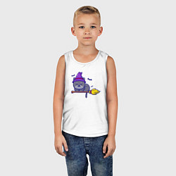 Майка детская хлопок Cat witch, цвет: белый — фото 2