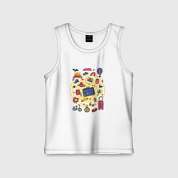 Майка детская хлопок Летние путешествия, цвет: белый