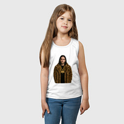 Майка детская хлопок Bones в шубе, цвет: белый — фото 2