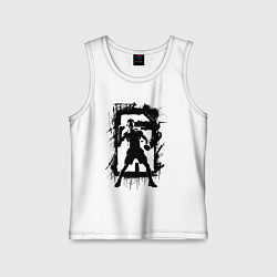 Майка детская хлопок Тони Фергюсон в черном, цвет: белый