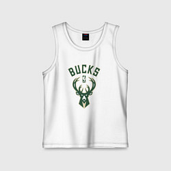 Майка детская хлопок Милуоки Бакс - команда НБА, цвет: белый