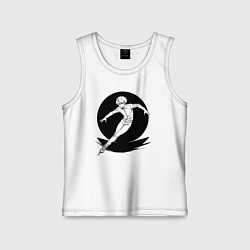 Майка детская хлопок Конькобежец аниме, цвет: белый