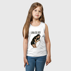 Майка детская хлопок Lana Del Rey с микрофоном, цвет: белый — фото 2