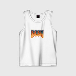 Майка детская хлопок Doom ultimate logo, цвет: белый