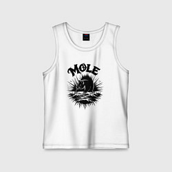 Майка детская хлопок Крот в стиле готика, цвет: белый