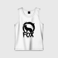 Майка детская хлопок Лисий круг, цвет: белый