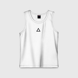 Детская майка Игра в кальмара работник треугольник белая