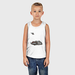 Майка детская хлопок Ретрофутуризм летающая пожарная машина, цвет: белый — фото 2