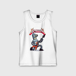 Майка детская хлопок Bender bending robot from rock group Futurama, цвет: белый