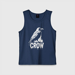 Майка детская хлопок Ворона в стиле граффити, цвет: тёмно-синий