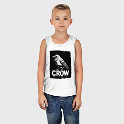 Майка детская хлопок Ворона в черном штрихе, цвет: белый — фото 2