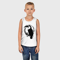 Майка детская хлопок Тукан в круге, цвет: белый — фото 2