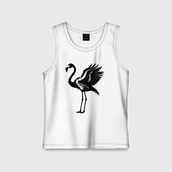 Детская майка Черный фламинго с крыльями