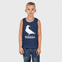 Майка детская хлопок Морская белая чайка, цвет: тёмно-синий — фото 2