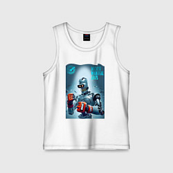 Майка детская хлопок Bender bending robot - mixed martial artist, цвет: белый