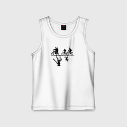 Майка детская хлопок Очень странные дела параллельный мир, цвет: белый