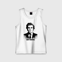Детская майка Портрет Энди Уорхола в каплях краски