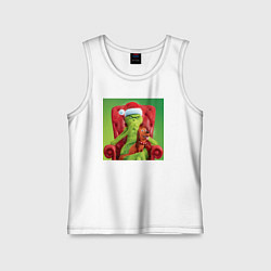 Майка детская хлопок Гринч и его верный друг пес, цвет: белый