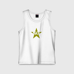 Майка детская хлопок Rock star in swampy green, цвет: белый