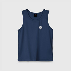 Майка детская хлопок Волков бояться белый орнамент, цвет: тёмно-синий