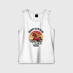 Детская майка Красная огненная лошадь 2026