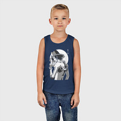 Майка детская хлопок One piece Луффи взрослый, цвет: тёмно-синий — фото 2