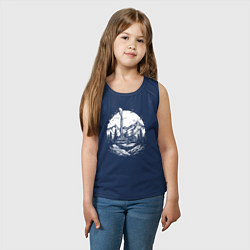 Майка детская хлопок Индустриальный рассвет в горах, цвет: тёмно-синий — фото 2