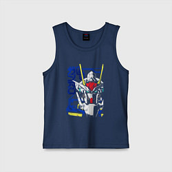 Майка детская хлопок Гандаму робот, цвет: тёмно-синий