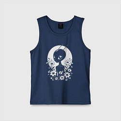 Майка детская хлопок Лунный странник, цвет: тёмно-синий