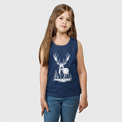 Майка детская хлопок Зимний олень, цвет: тёмно-синий — фото 2