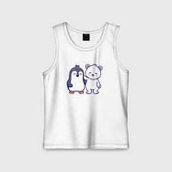 Детская майка Пингвин и белый медведь