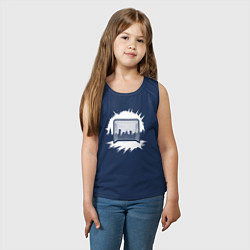 Майка детская хлопок Уличная хоккейная рамка, цвет: тёмно-синий — фото 2