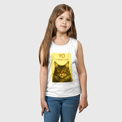 Майка детская хлопок Yo - Im Maine Coon, цвет: белый — фото 2