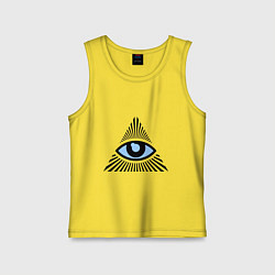 Майка детская хлопок Всевидящее око (глаз в треугольнике), цвет: желтый