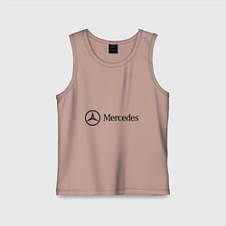 Майка детская хлопок Mercedes Logo, цвет: пыльно-розовый