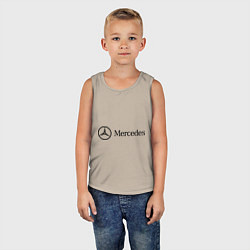 Майка детская хлопок Mercedes Logo, цвет: миндальный — фото 2
