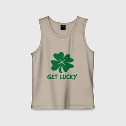 Майка детская хлопок Get lucky, цвет: миндальный