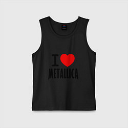 Майка детская хлопок I love Metallica, цвет: черный
