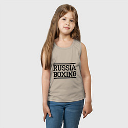 Майка детская хлопок Russia boxing, цвет: миндальный — фото 2